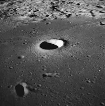 Side view of the Moltke crater